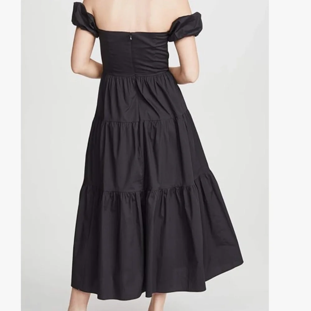 Staud Elio Black Off the Shoulder Dress Size 10 - Picture 4 of 8